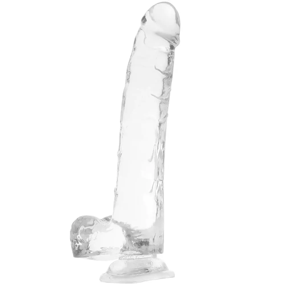 King Cock Clear 9 inch Cock with Balls In Clear